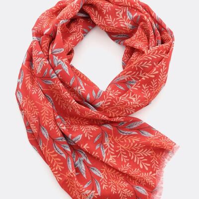 Scarf Ecovero (TM) / Branches – red
