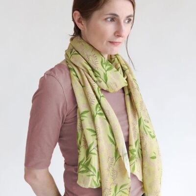 Scarf Ecovero (TM) / Branches – light olive