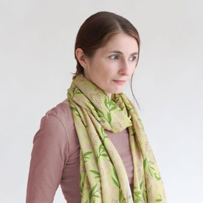 Scarf Ecovero (TM) / Branches – light olive