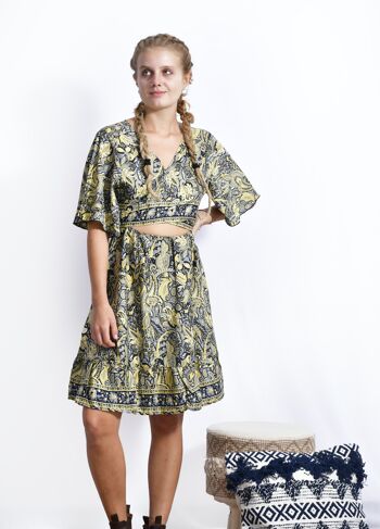 Lilly Front Tie Mini Dress_Bohemian eco-friendly mini dress 3