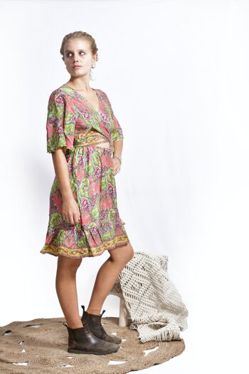 Lilly Front Tie Mini Dress_Bohemian eco-friendly mini dress 7