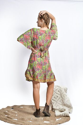 Lilly Front Tie Mini Dress_Bohemian eco-friendly mini dress 12