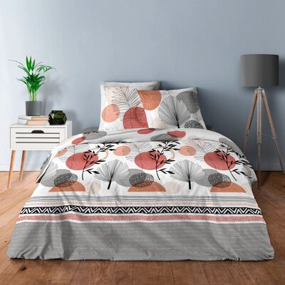 SET OF 4 PIECES OF WOODEN DUVET COVER WITH FITTED SHEET IN 180X200