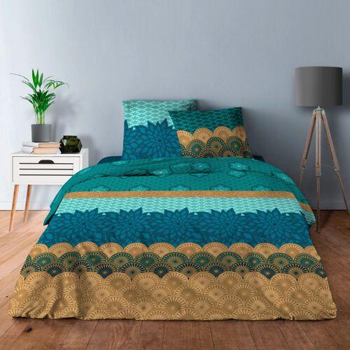 PARURE 4 PIECES HOUSSE DE COUETTE HOLIDAYS AVEC DRAP HOUSSE EN 180X200