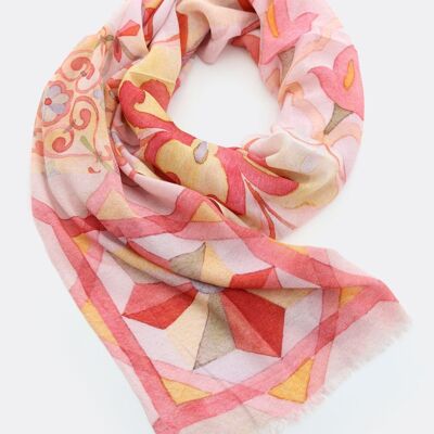 Scarf Ecovero (TM) / Majolica - rust / multicolored