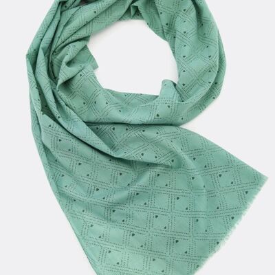 Echarpe coton bio / Mini Dots - vert menthe