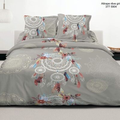 SET OF 4 PIECES DUVET COVER CATCHER DREAM WITH FITTED SHEET IN 140x190
