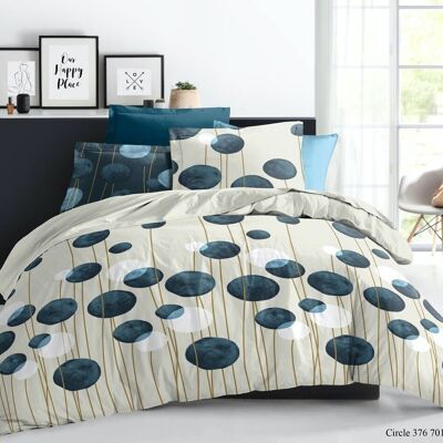SET OF 4 PIECES OF CIRCLE DUVET COVER WITH FITTED SHEET IN 140x190