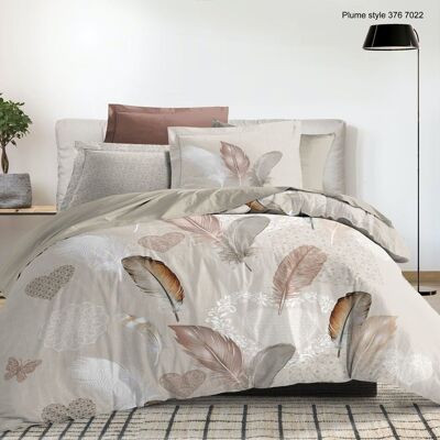 SET OF 4 PIECES OF STYLE FEATHER DUVET COVER WITH FITTED SHEET IN 140x190