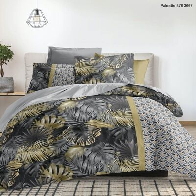 SET OF 4 PIECES PALMETTE DUVET COVER WITH FITTED SHEET IN 160X200
