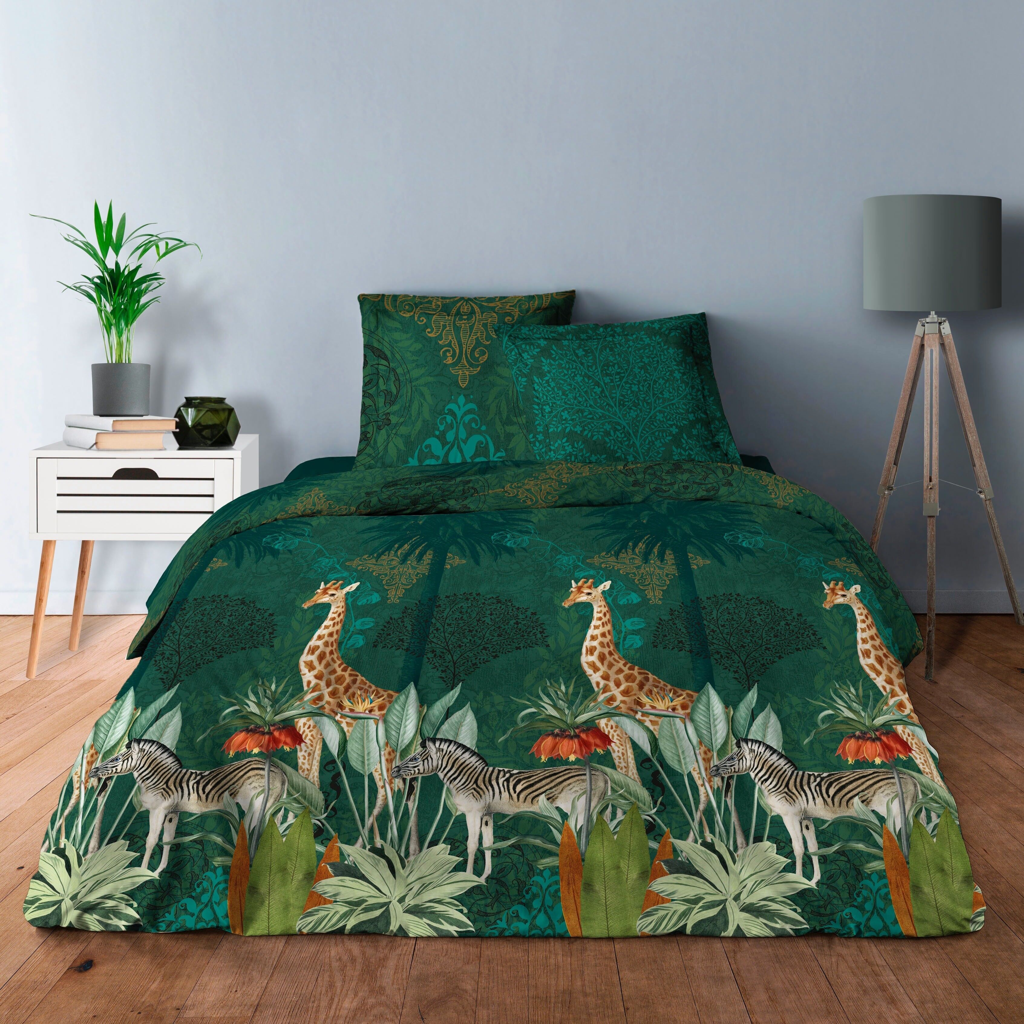 SET COPRIPIUMINO 4 PEZZI ZAMBI CON LENZUOLO SOTTO 140x190