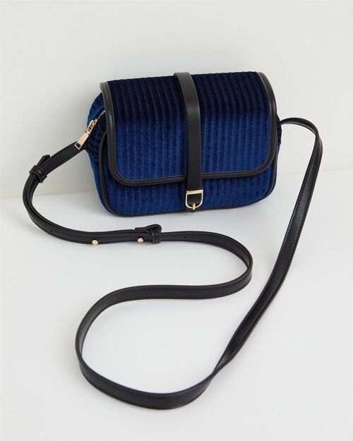 Fable Vivianne Velvet Camera Bag - Sapphire Blue