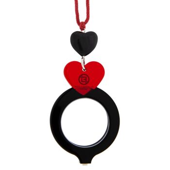 PENDENTIF LUNETTES CŒUR NOIR-ROUGE 1