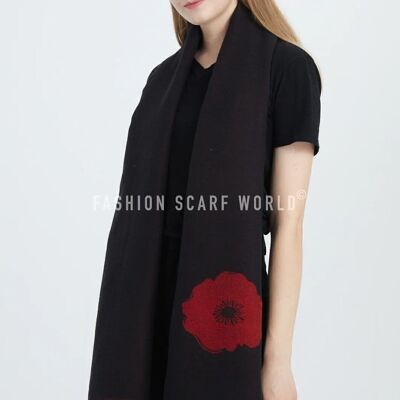 New Large Poppy Print Scarf