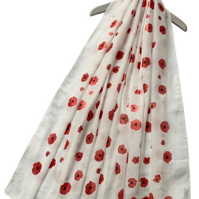 Foiled Poppy Print Scarf