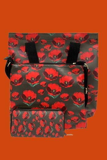 Collection de sacs à fleurs de coquelicot rouge - Bandoulière 2