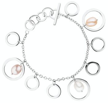 Bracelet de perles avec des éléments de cercle d'eau douce multicolore 1