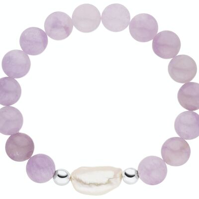 Ametrine bracelet with a pearl - freshwater baroque white