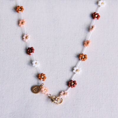 Collier fleur marguerite – Mix Nude