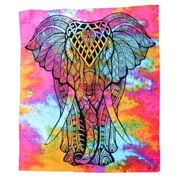 Tenture murale en coton "Beauté de l'Éléphant" 1
