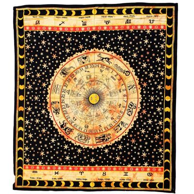 "Zodiac Mandala" Wandbehang aus Baumwolle