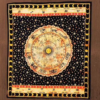 Tenture murale en coton "Mandala du Zodiaque" 2
