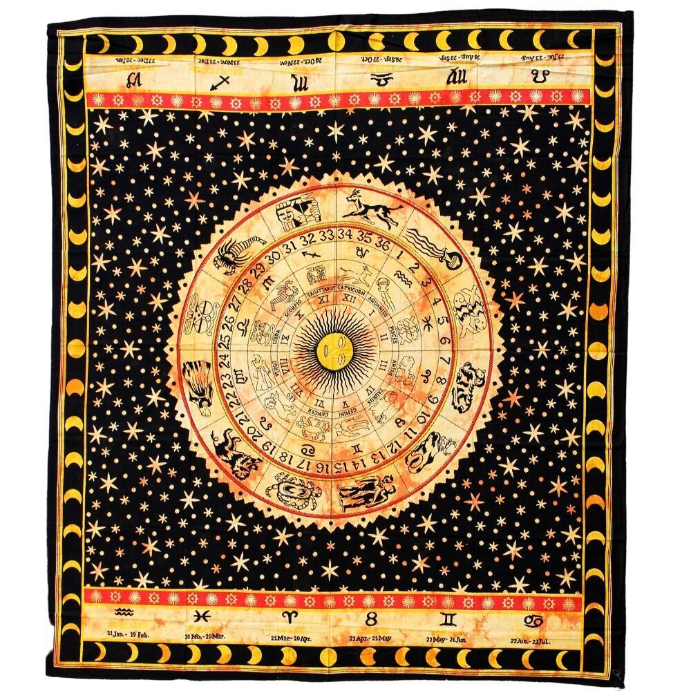 Attaccatura da parete in cotone "Zodiac Mandala".