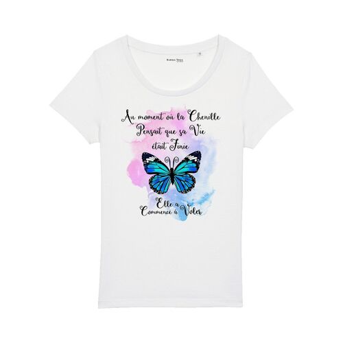 T-Shirt Femme "Transformation du Papillon" en Coton Bio