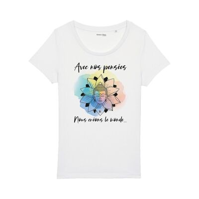 "Let's create the world" Damen-T-Shirt aus Bio-Baumwolle