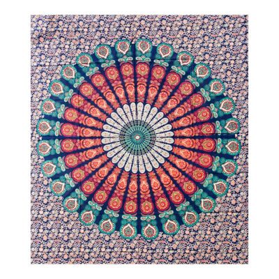Arazzo da parete in cotone "Mandala tonificante multicolore"