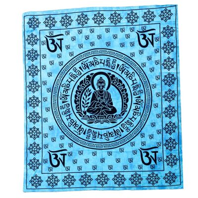 Tenture murale en coton Mandala Bleu – Karma Yoga Shop