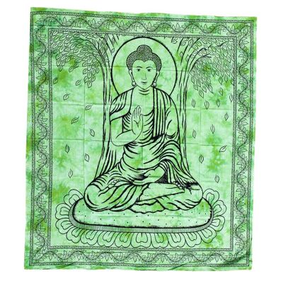 "Buddhas Gelassenheit" Wandbehang aus Baumwolle