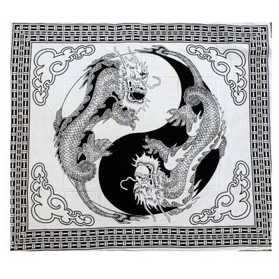 Cotton wall hanging "Yin & Yang with Dragons"