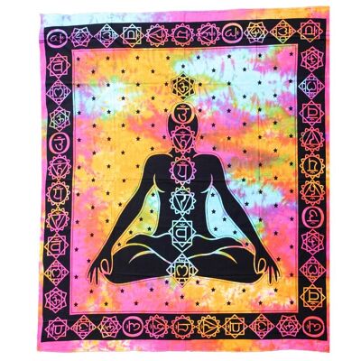 "Buddhas Yoga" Wandbehang aus Baumwolle
