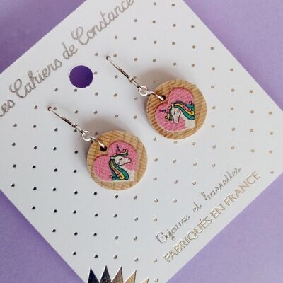 Boucles pendantes licorne