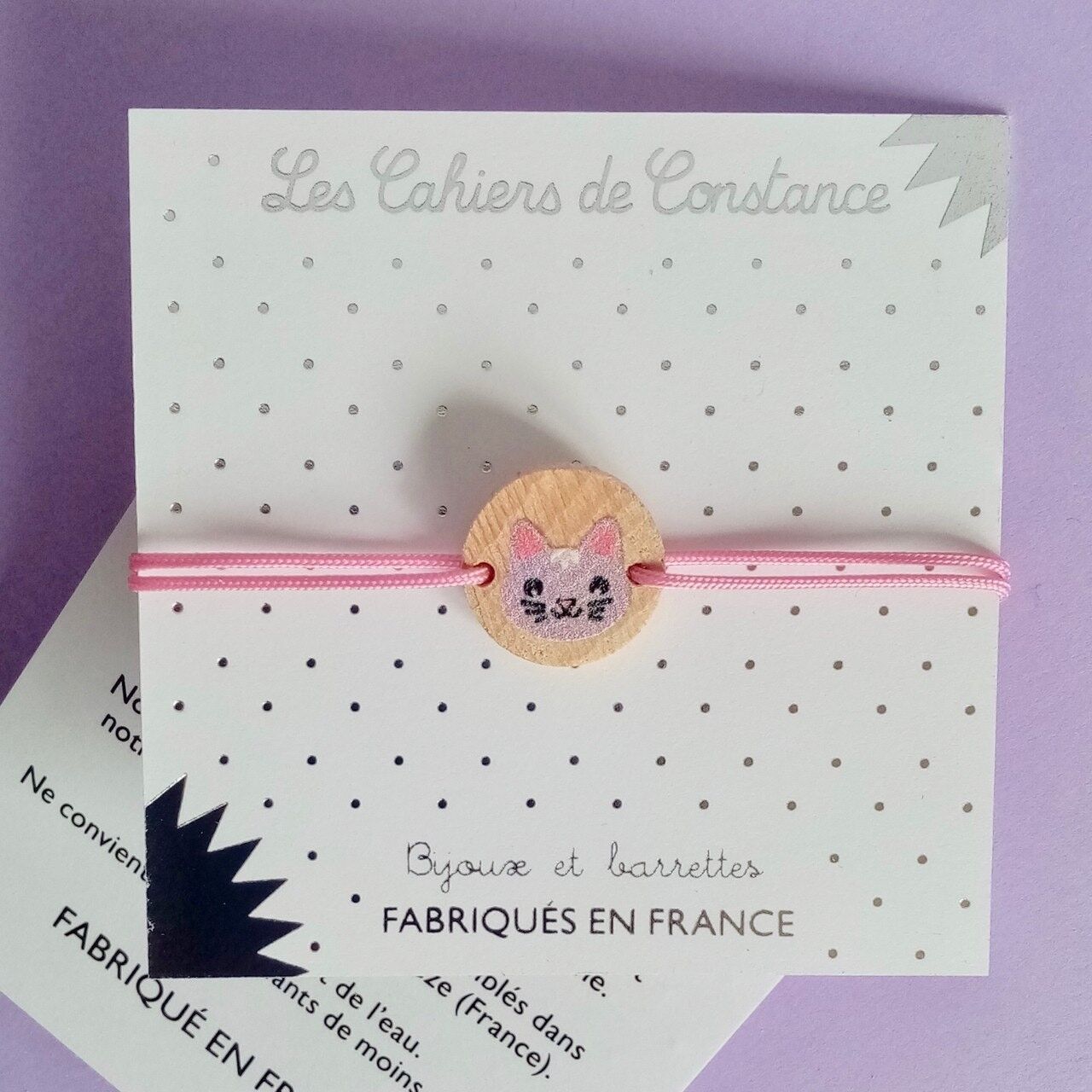 Bracciale in legno per bambini "Gatto"