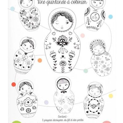 Guirnalda para colorear y hacer: Matrioskas