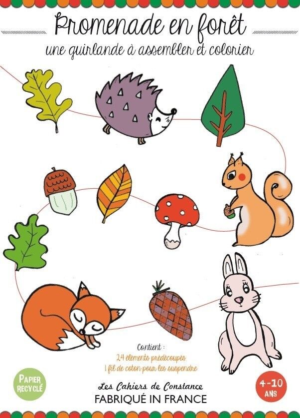 Ghirlanda da colorare e realizzare: Foresta