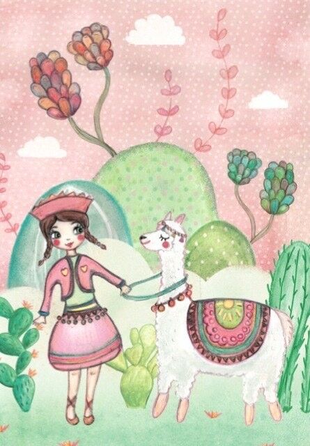 Postkarte „Lama“