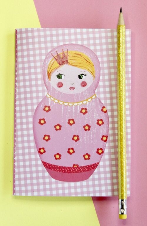 Petit carnet matriochka rose