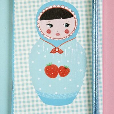 Small blue matryoshka notebook