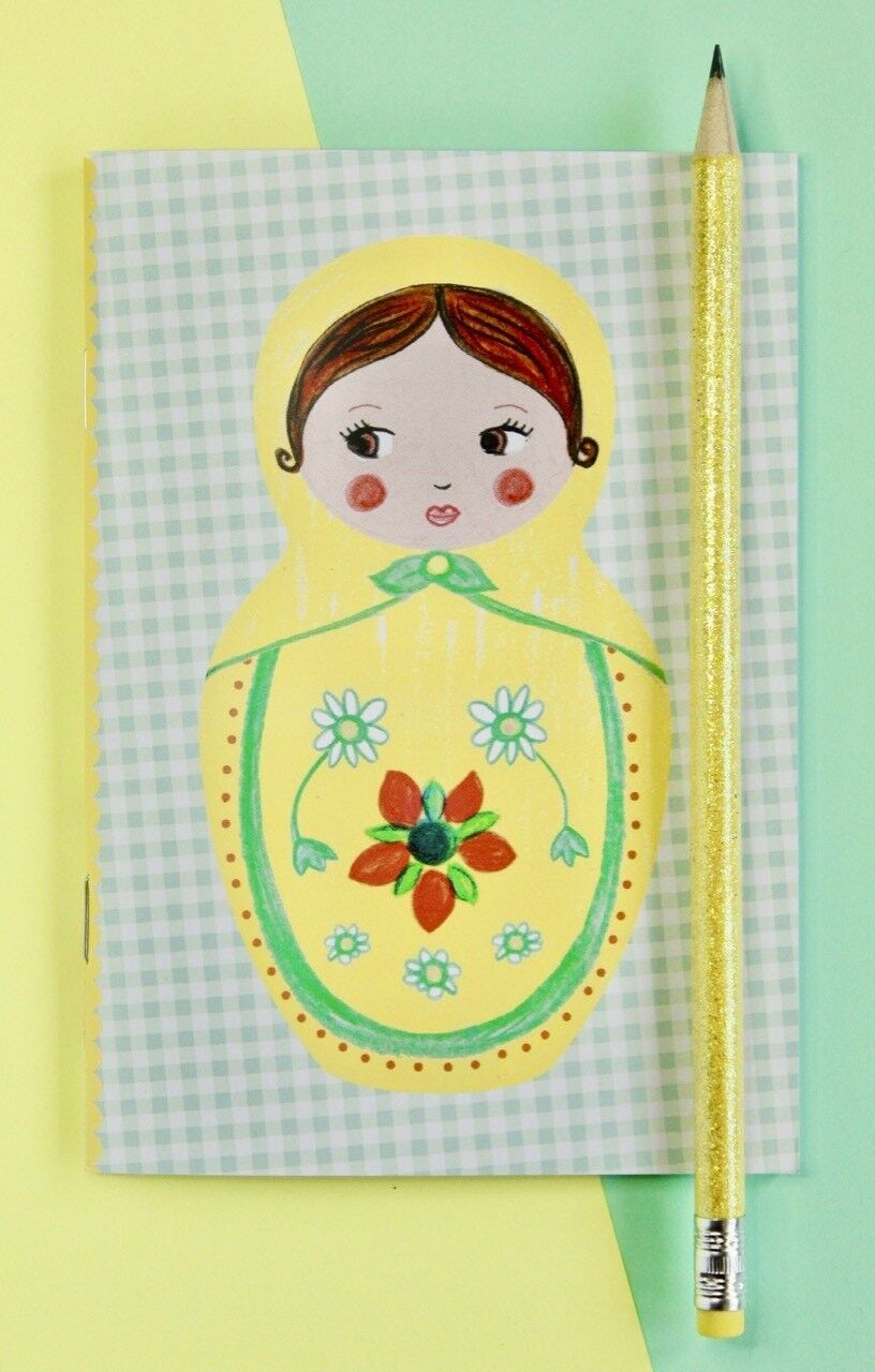 Petit carnet Matriochka jaune