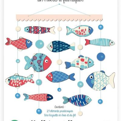 Mobile poissons à fabriquer : Les Petits poissons bleu et rouge