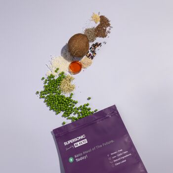 Supersonic Food Keto Poudre 0,750kg Chocolat Belge + Keto Liquid MCT et OMEGA 3-6-9 10x10 ml 2