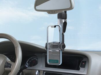 TECHANCY Support de téléphone pour rétroviseur pour voiture, support de téléphone pour rétroviseur rotatif à 360° 2