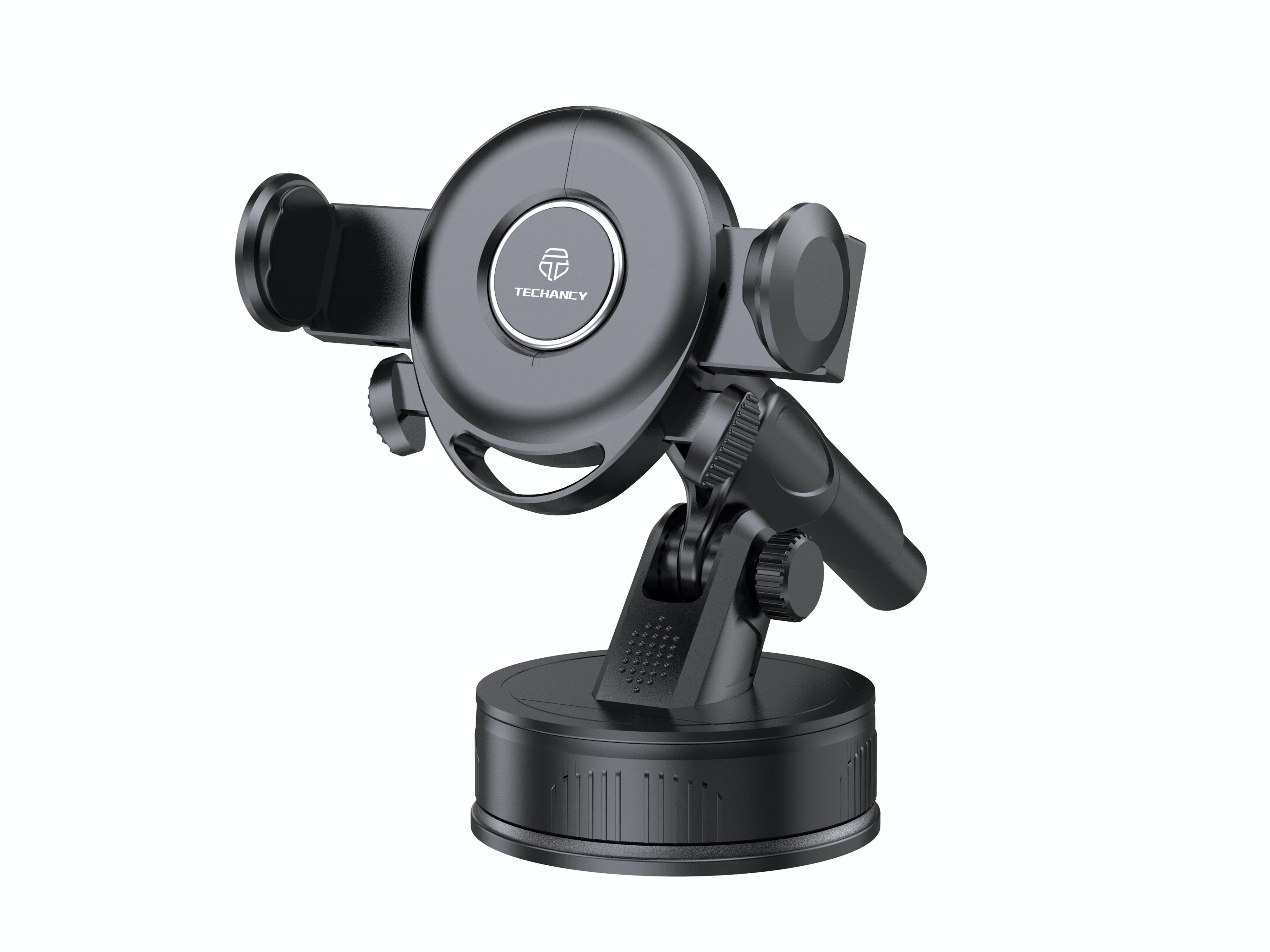 TECHANCY Easy One Touch 4 Dash & Windshield Supporto universale per telefono da auto Supporto da scrivania per iPhone, Samsung, Moto, Huawei, Nokia, LG, Smartphone, Nero