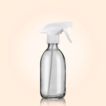 Flacon spray gâchette blanche verre blanc rechargeable - 300ml / 500ml / 1L -  Burette 4