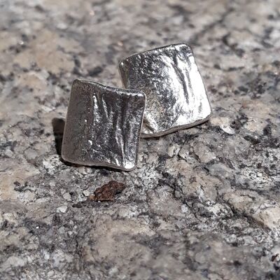 Ethical 950 silver square Tullal earrings