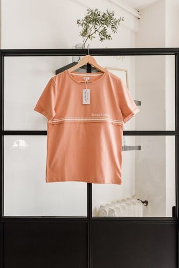 Pack 5 T-shirts allaitement toutes tailles Breastfeeling couleur Biscuit 1