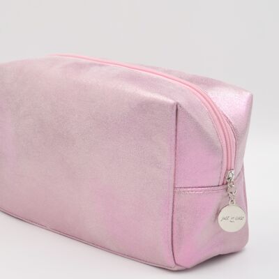 Trousse beaute scintillante grand modele
couleur rose tendre